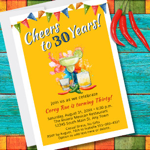 Invitación Fiesta Moderna de Cumpleaños 30 Cheers por 30 Años
