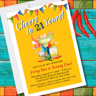 Invitación Fiesta moderna de cumpleaños número 21
