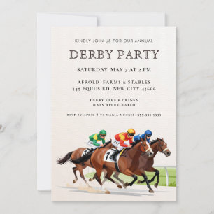 Invitación Fiesta moderna de derby de caballo de carreras ecu