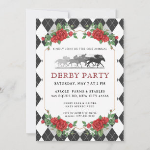 Invitación Fiesta moderna de derby de caballo de carreras Inv