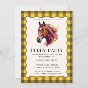 Invitación Fiesta Moderna de Derby de Caballos de Carreras In