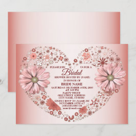 Invitación Fiesta Moderna de Despedida de Soltera con Corazón
