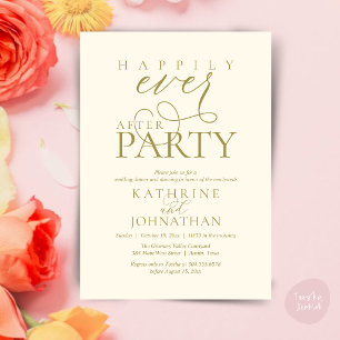 Invitación Fiesta moderna de guión feliz después de la boda s