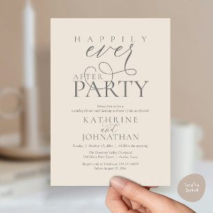 Invitación Fiesta moderna de guión feliz después de la boda s
