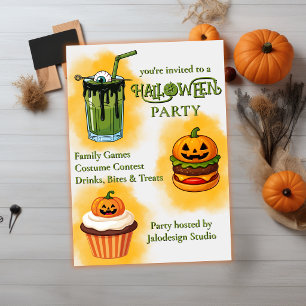 Invitación Fiesta moderna de Halloween corporativa y linda