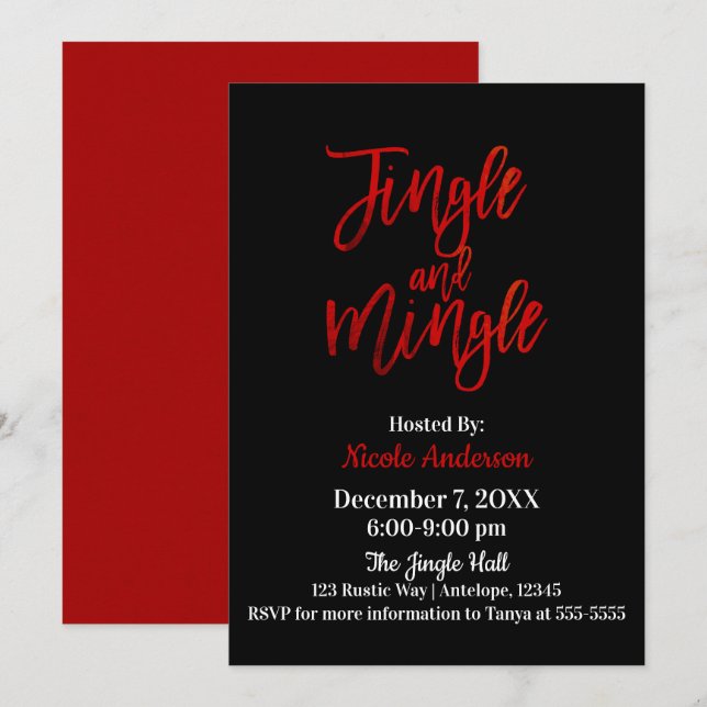 Invitación Fiesta moderna de intercambio de regalos con estil (Anverso / Reverso)