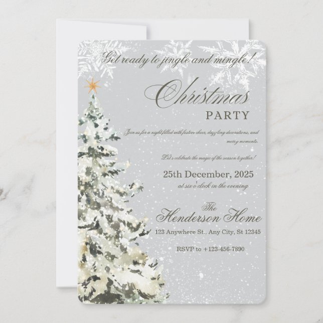 Invitación Fiesta moderna de Navidad alegre (Anverso)