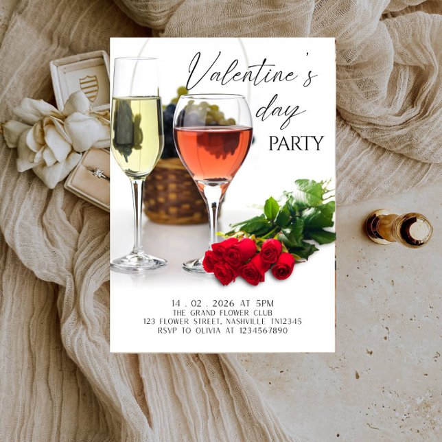 Invitación Fiesta moderna de San Valentín - Arte de línea rom (Subido por el creador)