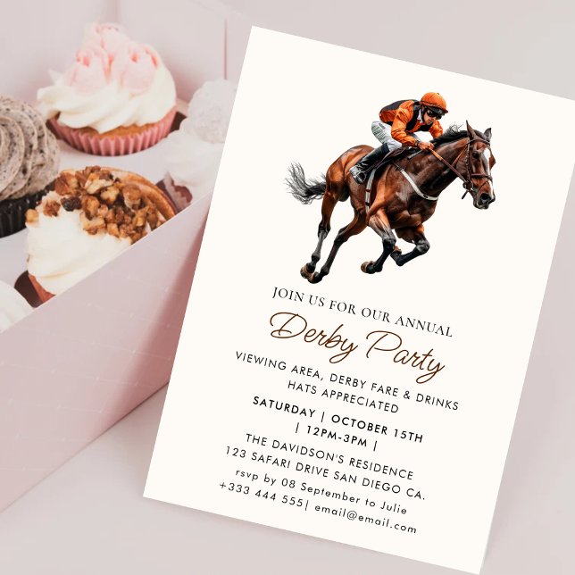 Invitación Fiesta moderna del derby de caballos de carreras c (Subido por el creador)
