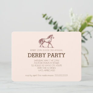 Invitación Fiesta moderna del Derby de caballos de carreras E