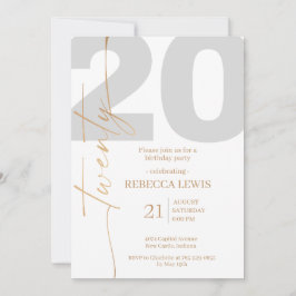 Invitación Fiesta moderna del vigésimo cumpleaños