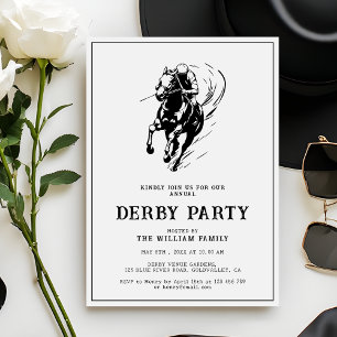 Invitación Fiesta Moderna Derby de Caballo de Carreras en Bla