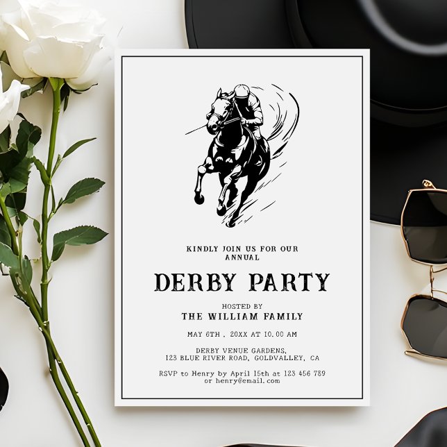 Invitación Fiesta Moderna Derby de Caballo de Carreras en Bla (Subido por el creador)