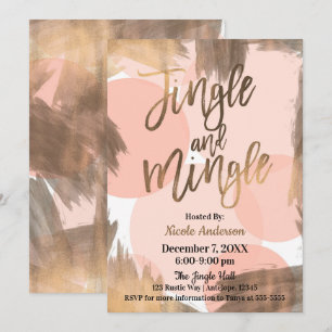 Invitación Fiesta moderna Peach Copper Bronze de charla y div