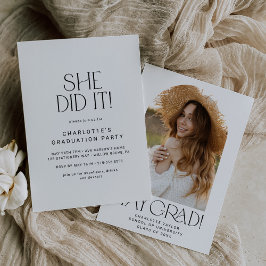 Invitación Fiesta Moderna Que Hizo Foto De La Fiesta De Gradu