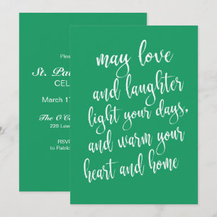 Invitación Fiesta moderna y trendy del día de San Patricio