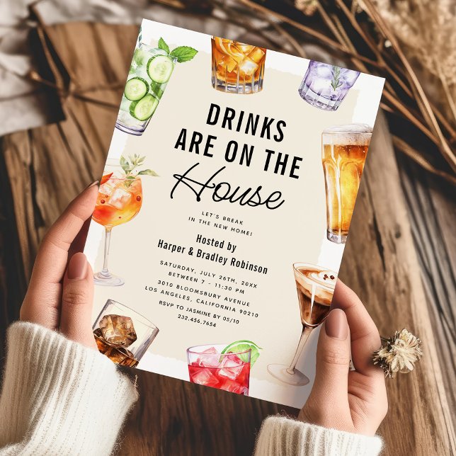Invitación Fiesta moderno de bebidas para el hogar (Subido por el creador)