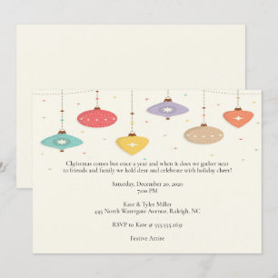 Invitación Fiesta moderno de diseño de adornos navideños