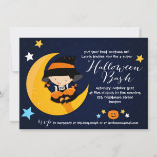 Invitación Fiesta moderno de disfraces de brea de bruja de Ha