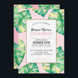 Invitación FIESTA MODERNO INVITE hojas de monstera tropical<br><div class="desc">por kat massard >> kat@simplysweetPAPERIE.com <<< Un diseño de invitación supersencillo pero elegante para su cumpleaños. Guau sus amigos y familia con este pequeño número ;D Configurar como plantilla es sencillo para usted agregar sus propios detalles, o pulsar el botón personalizar y puede añadir o cambiar texto, fuentes, tamaños, etc...</div>