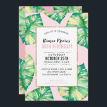 Invitación FIESTA MODERNO INVITE hojas de monstera tropical<br><div class="desc">por kat massard >> kat@simplysweetPAPERIE.com <<< Un diseño de invitación supersencillo pero elegante para su cumpleaños. Guau sus amigos y familia con este pequeño número ;D Configurar como plantilla es sencillo para usted agregar sus propios detalles, o pulsar el botón personalizar y puede añadir o cambiar texto, fuentes, tamaños, etc...</div>