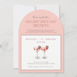 Invitación Fiesta moderno rosado de Brunch de Galentine Day