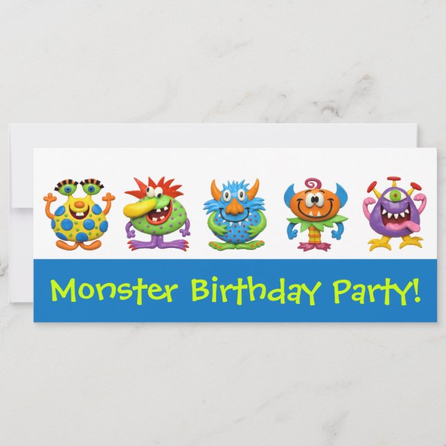 Invitación Fiesta Monster (Anverso)