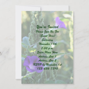 Invitación Fiesta Morado de Flores de Gloria