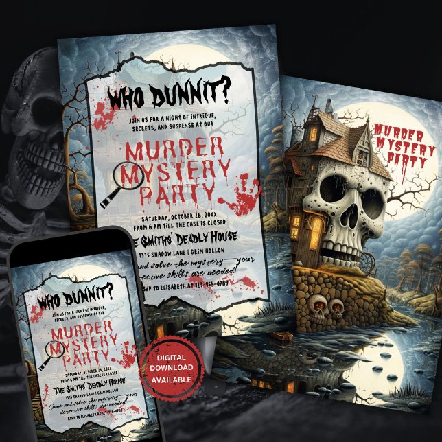 Invitación Fiesta Murder Mystery (Subido por el creador)