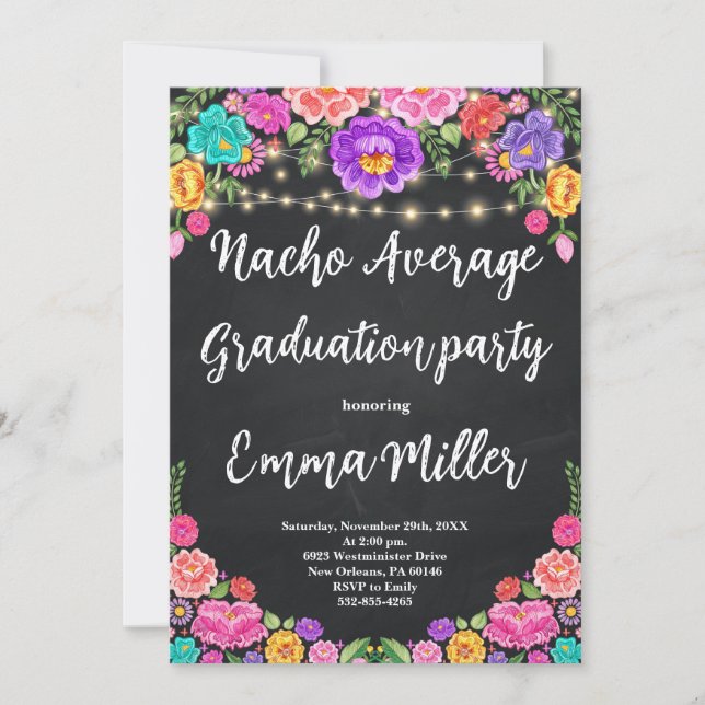 Invitación Fiesta Nacho Promedio de Graduación (Anverso)