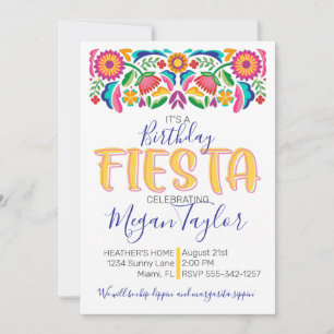 Invitación Fiesta Nacida Celebración Floral Mexicana