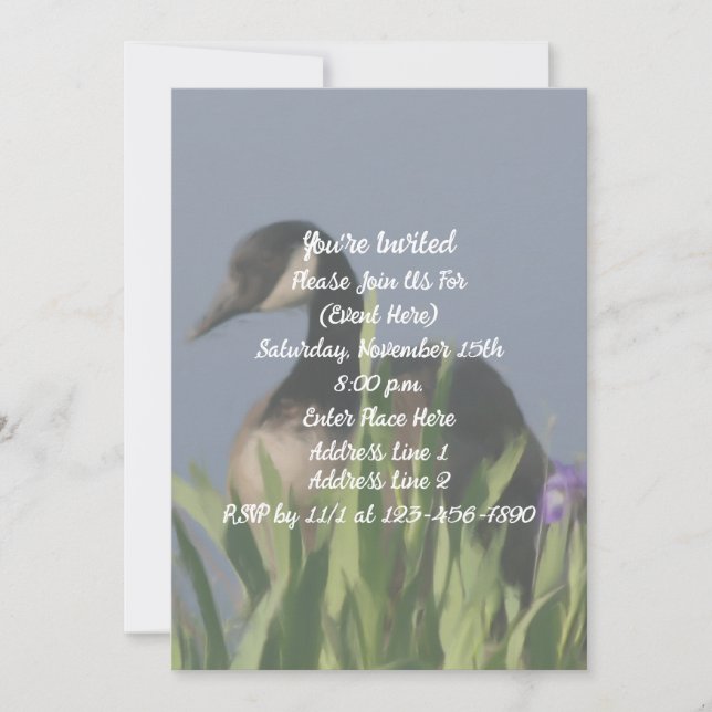 Invitación Fiesta Natural del Arte de Iris Goose de Canadá (Anverso)