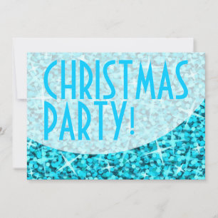 Invitación "Fiesta Navidad" de la curva azul de Glitz