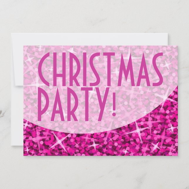 Invitación "Fiesta Navidad" de la curva rosa de Gl (Anverso)