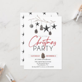 Invitación Fiesta navidad Elegante Ornamento Escandinavo