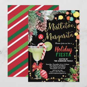 Invitación Fiesta navidad Mistletoe y cóctel Margarita