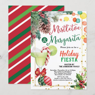Invitación Fiesta navidad Mistletoe y cóctel Margarita