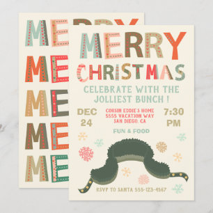 Invitación Fiesta navidad Vacación fiesta de Gorra de Eddie