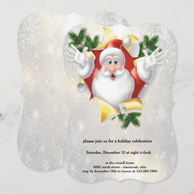 Invitación fiesta Navidades (Anverso / Reverso)