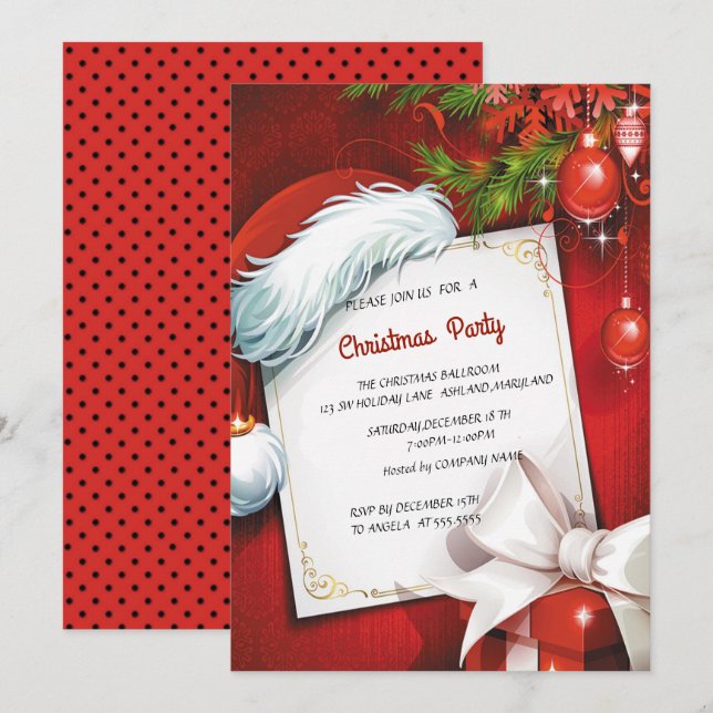 Invitación Fiesta Navidades (Anverso / Reverso)
