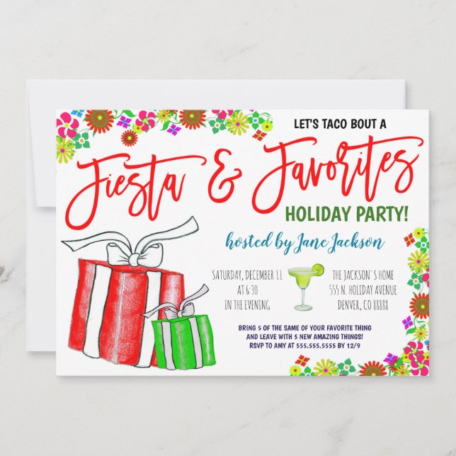 Invitación Fiesta Navidades de cosas favoritas (Anverso)