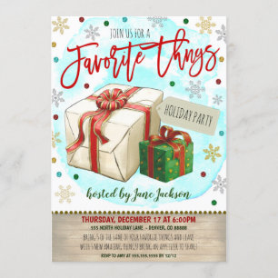 Invitación Fiesta Navidades de cosas favoritas