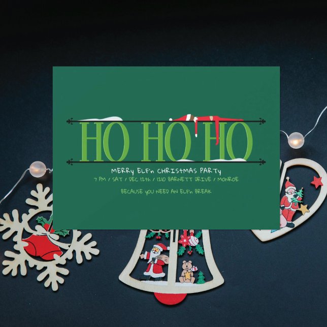 Invitación Fiesta Navidades de Elf Shenanigans Ho Ho Ho Ho Ho (Subido por el creador)
