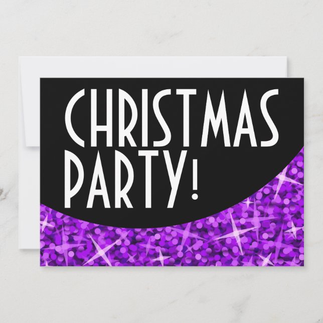 Invitación "Fiesta Navidades" de la curva negra morada de Gli (Anverso)