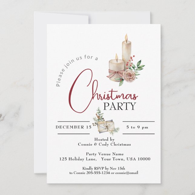 Invitación FIESTA NAVIDADES de VACACIONES (Anverso)