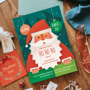 Invitación Fiesta Navidades Ho Ho Ho Ho Ho   Cute Santa Holid