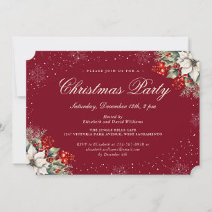 Invitación Fiesta Navideña Botánica Roja