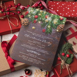 Invitación Fiesta Navideña Campestre Rústica