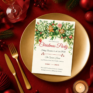 Invitación Fiesta Navideña Caprichosa de Caramelos de Caña