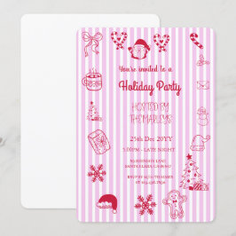 Invitación Fiesta navideña caprichosa dibujada a mano